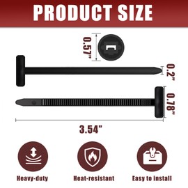 200 Pack Nylon Universal Cable Tie Buckle Zip Tie, Heavy Duty Self-Locking Push Pin Design with Button, UV Resistant Fasteners for Car Repair (Fender, Bumper, Trunk Liner),Wire Bundling,Home&Garage