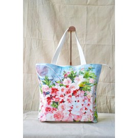 Canvas Tote Bag Reusable Vegan Unisex Grocery Fashion Bag (Spring)