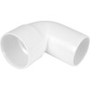 PVC Waste Pipe 90-Degree Bend Fitting, 50mm, White, Pack of