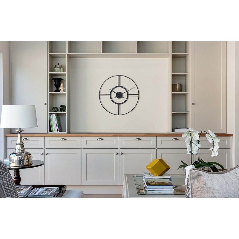 Infinity Instruments Large Metal Wall Clock 24 inch Astro Contemporary
