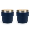 Zenbo 4 oz Espresso/Coffee Cups Set of 2, Ceramic-Lined Double