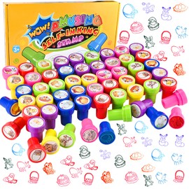 Faburo Pack of 60 Stamps Easter, Easter Gifts Children's Set, Easter Stamp as Small Easter Gifts for Children, Colourful Stamp Set for Easter Decoration, Souvenir Children's Birthday Party