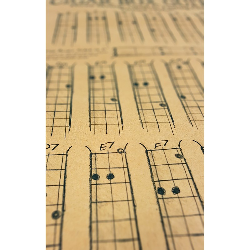 C. B. Gitty Chords Poster for 3-String Cigar Box Guitars