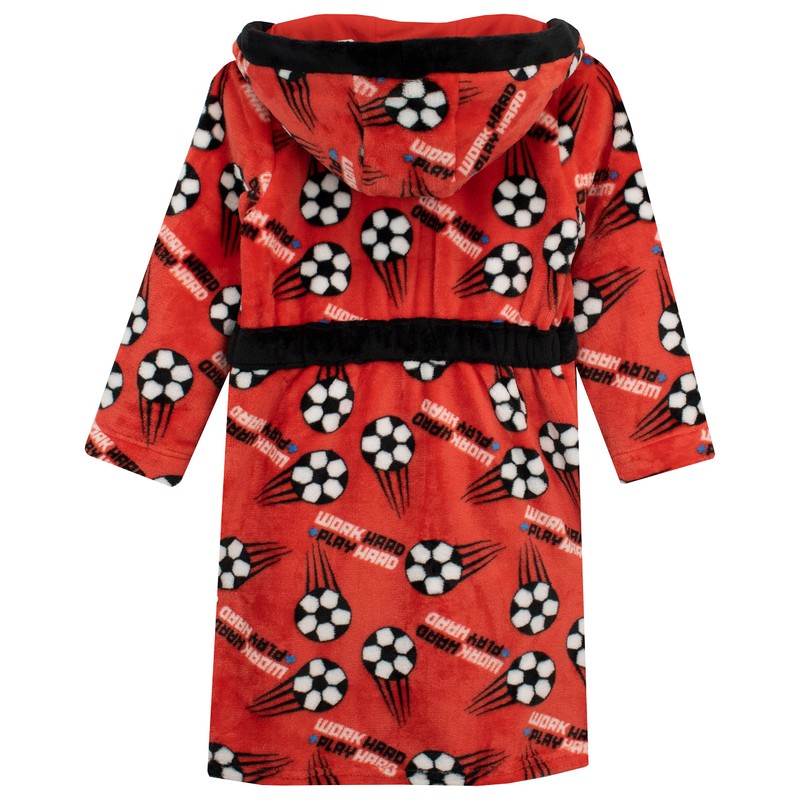 Harry Bear Boys Football Dressing Gown, red