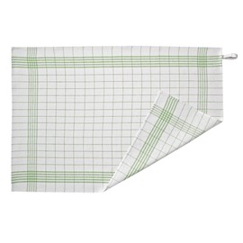 aqua-textil Set of 5 Tea Towels Pure Cotton 50 x 70 cm Checked Green Kitchen Towels Oeko-Tex