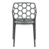 LeisureMod Lowell Modern Stackable Honeycomb Design Dining Side Chair (Transparent