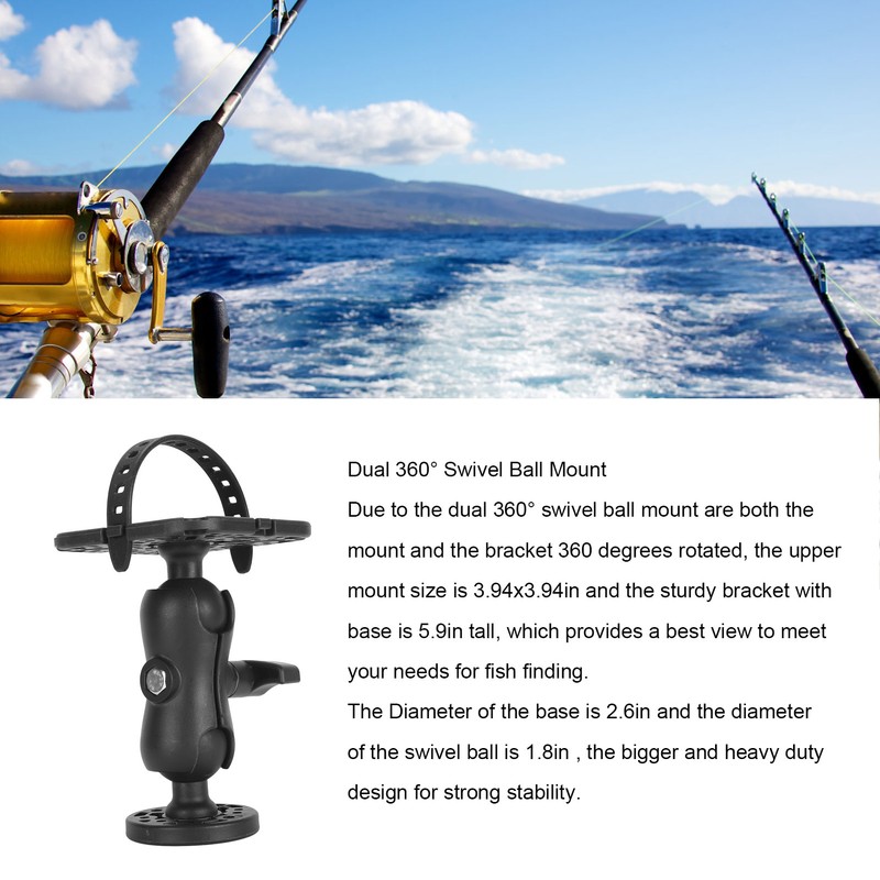 Fish Finder Mount Base Universal 360° Rotation Ball Mount Fish