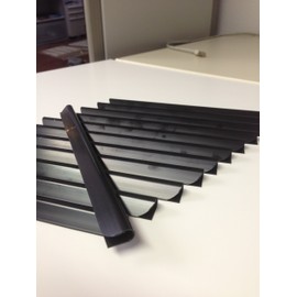 Omega Terminal Strips in Black 19 cm for Attaching Privacy Screen to Fence for Double Rod Mats Pack of 20 Made in Germany