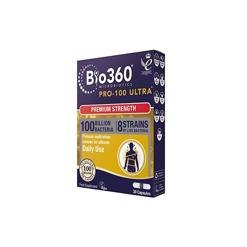 Bio360 Pro-100 Ultra (100 Billion Bacteria)|from Natures Aid | 30