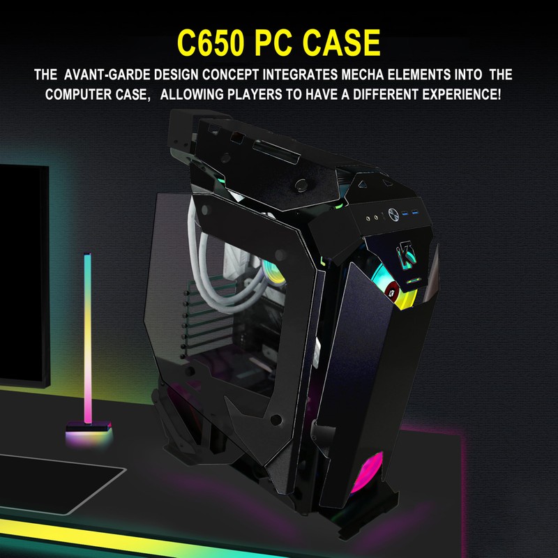 KEDIERS C650 Mech PC Case - ATX Tower Gaming Computer