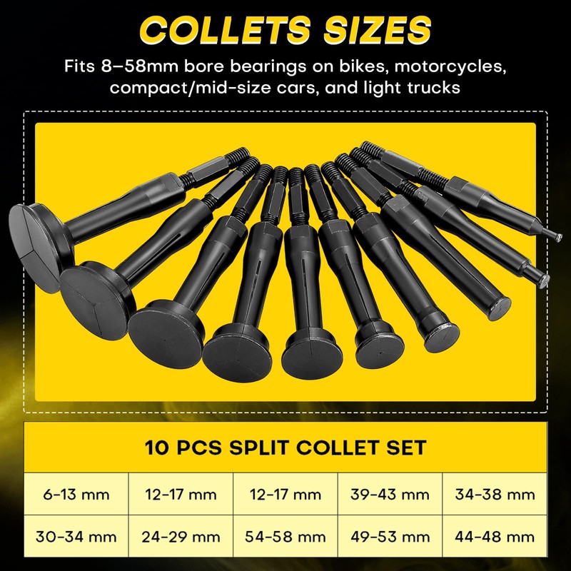 Acymner 16PCS Bearing Puller Slide Hammer Set, Blind Hole Collet