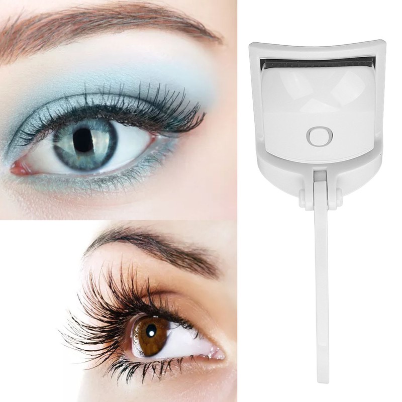 Heated Eyelash Curler USB Chargeable Long Lasting Mini Portable White