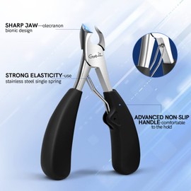 Toenail Clippers for Thick Toenails, Large Nail Clipper for Seniors, Nail Cutter for Men, Toe Nail Clipper Trimmer Medical-Grade, Podiatrist with Cuticle Pusher