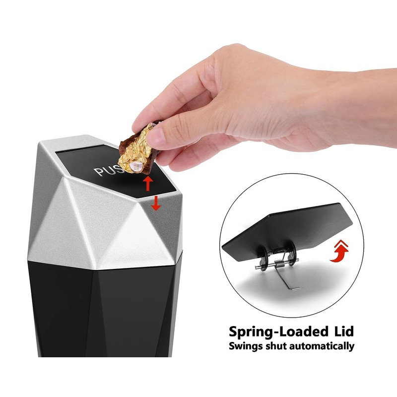 YITIKA Car Trash Can 2 Pack, 780 Gallon Capacity, Red+silver+Black,