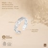Amberta 925 Sterling Silver Toe Ring Adjustable Women's Dolphin Flowers