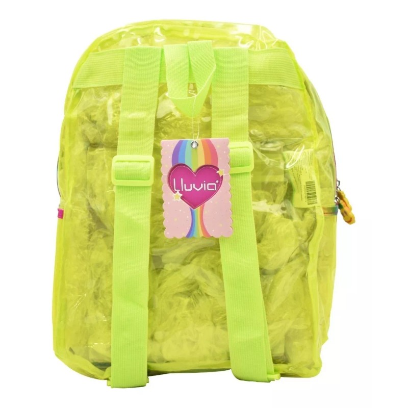 Lluvia Mochila Fruit Piña Transparente Amarilla Con Luz Primaria Lluvia