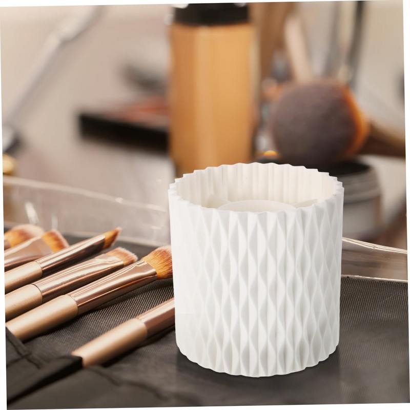 BIUDECO Compact Nail Tools Storage Box Rotating Makeup Brush Holder