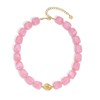Hanfluenve Chunky Beaded Necklace for Women Boho Pink Acrylic Choker