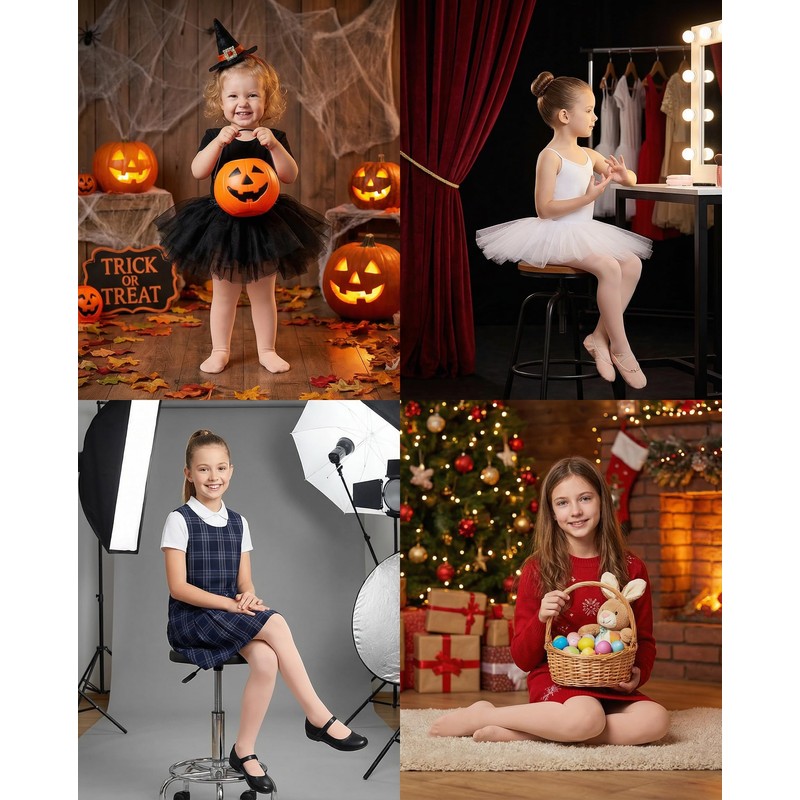 leg elegant 2 Pairs Ballet Tights for School Girls Toddler