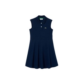 Lacoste Girl's Sleeveless Polo Dress, Navy Blue, 6Yr