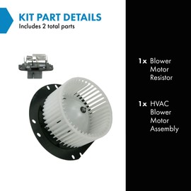 TRQ A/C AC Heater Blower Motor w/Fan Cage & Resistor Kit Compatible with Ford Mercury