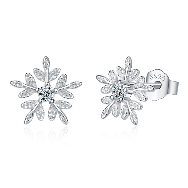 Loutade Silver Christmas Stud Earrings for Women, 925 Sterling Silver