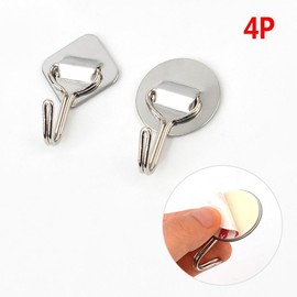 Heavy-Duty Wall-Mounted Stainless Steel Hooks (4-Pack) for Entryway Hook 3ea