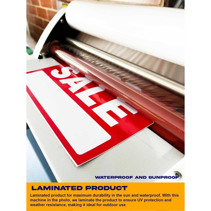 Generic For Sale Sign Stickers 2 Pack | Red, Rectangular,