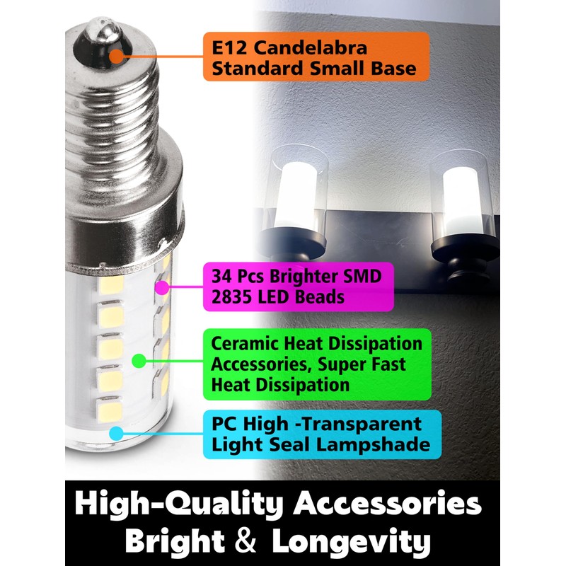 Xyanmc E12 Dimmable LED Light Bulb Equivalent 25w-40W, AC120V 4W