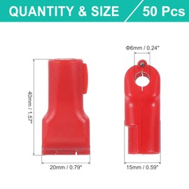 PATIKIL 6 mm Stop Peg Lock, 50 Pcs Pegboard Hooks Anti Sweep Theft Hook Locks Plastic Pegs for Mobile Accessories Shop Clothes Retail Security Display, Red