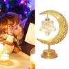 Tabletop Moon Lamp Iron Openwork Pattern LED Hanging Moon Shape