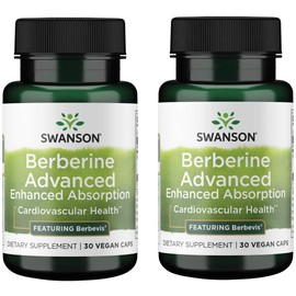 Swanson Berberine Advanced Enhanced Absorption - Featuring Berbevis 550 mg 30 Veg Caps (2 Pack)