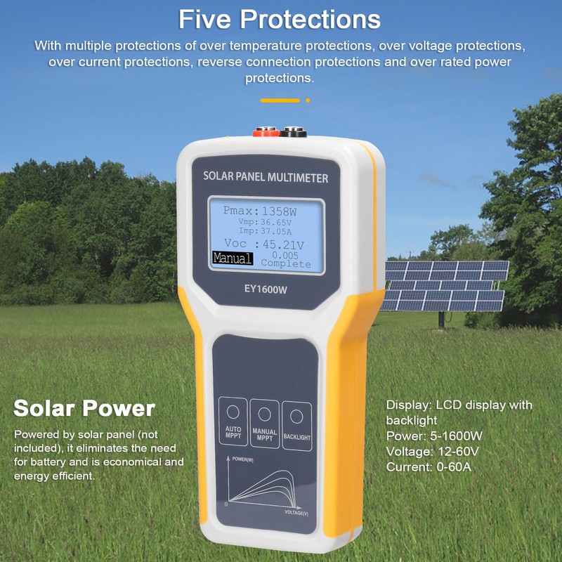 KKnoon 1600 W Photovoltaic Panel Multimeter Solar Panel MPPT Tester