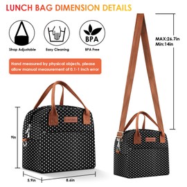 KATUMO Lunch Bag Insulated Tote Bag Reusable Lunch Box with Removable Shoulder Strap Thermal Cooler Bag for Kids and Adult, Ideal for Work/School/Outdoor Activity