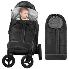 Yoofoss Stroller Cover for Winter, Toddler Stroller Footmuff Universal for Most Stroller, Water Resistant Warm Coral Baby Stroller Bunting Sleeping Bag