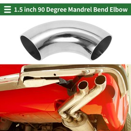 Motoforti 4pcs 90 Degree Mandrel Bend Elbow Car Exhaust Pipe Tubing Piping 1.5" Inch OD Thickness 1.2mm/18GA 38x120x1.2mm 304 Stainless Steel Silver Tone
