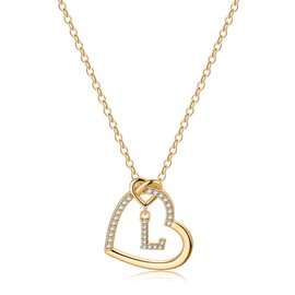 Anoup Dainty Gold Necklace for Girls Women, Initial Necklaces for Girls Heart Necklace for Girls Letter L Necklace for Teen Girls Gold Initial Necklace for Girls Gold Jewelry for Girls Gifts
