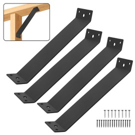 4 Pcs Inside Moun 45-Degree Angle Bracket,11" x 3" Heavy Duty Corner Brace Support,45 Degree Support Knee Braces,Post to Beam Connectors for Wood 4x4 6x6 Lumber