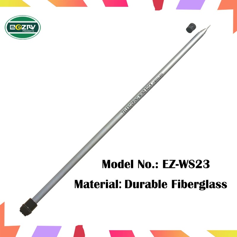 EEZ RV Products 23FT Telescoping Wind Sock Pole, Adjustable and