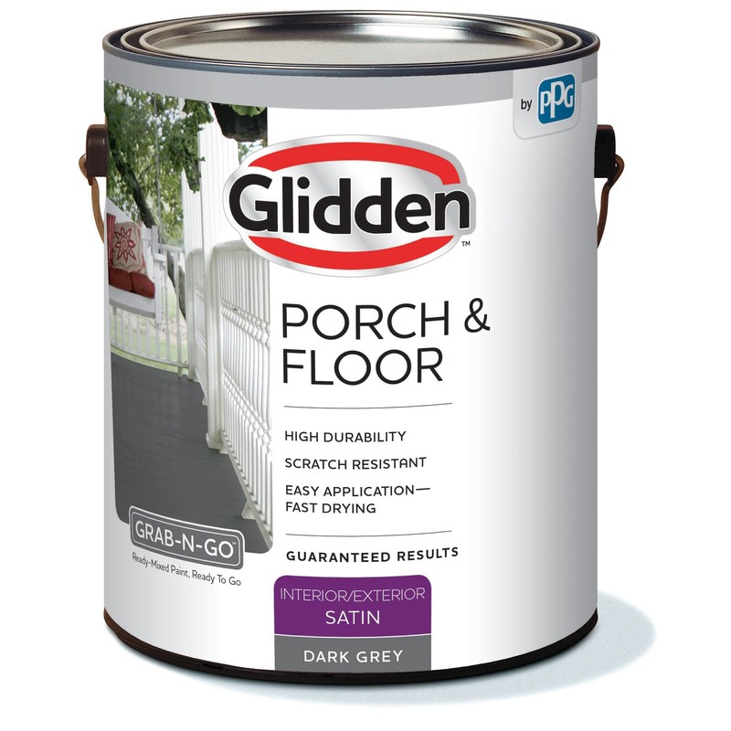 Glidden Grab-N-Go Porch and Floor Interior/Exterior Paint, 1 Gallon, Satin,