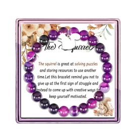 ARHTF Squirrel Bracelet for Women Squirrel Gifts for Squirrel Lover Squirrel Jewelry Birthday Gifts Christmas Gifts (Purple Squirrel Bracelet)