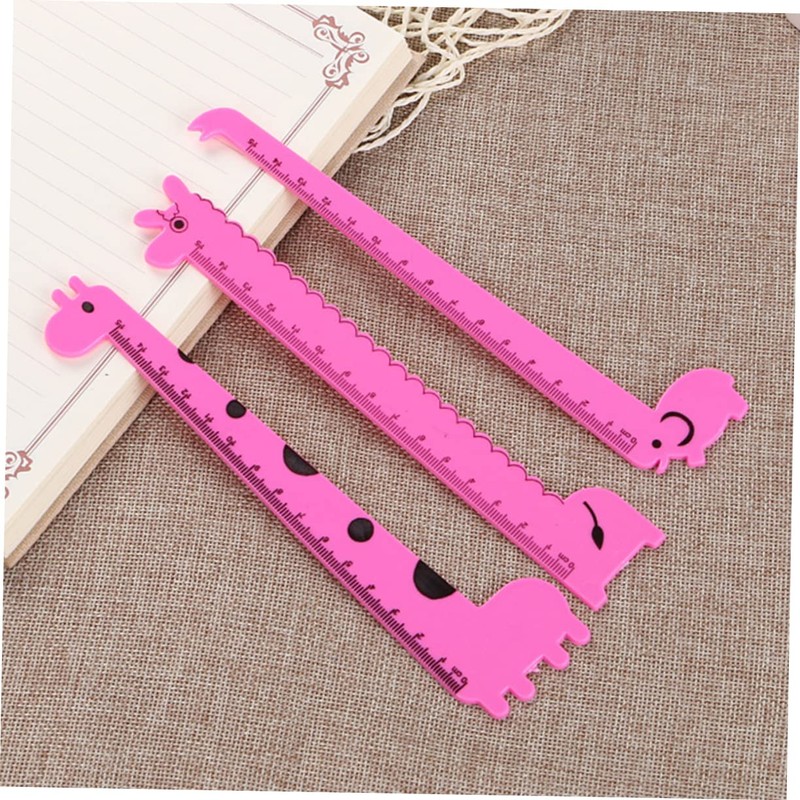 Gatuida 30Pcs Creative Giraffe Rulers for Portable Cartoon Straight Rulers