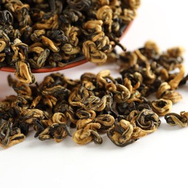 GOARTEA 250g / 8.8oz Supreme Yunnan Black Tea Bags - Fengqing Dian Hong Dianhong Loose Leaf Snail Shape Chinese Tea