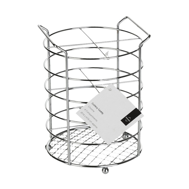 Premier Housewares Cutlery Caddy - Chrome