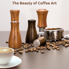 WDT Espresso Stirrer Tool Espresso Distribution Tools,Extra 8x0.4mm Replaceable Stainless Steel Needles Espresso Coffee Stirrer,Natural Wood Handle and Stand