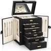AKOZLIN Jewelry Box Organizer Functional Leather Jewelry Storage Case for