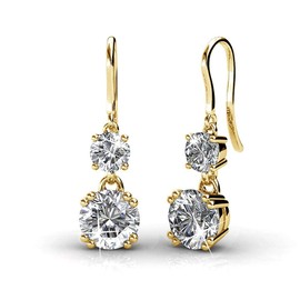 Cate & Chloe Kadence 18k Yellow Gold Plated Dangle Earrings | Women's Drop & Dangle Earrings With Crystals, Dangling Silver Earrings For Women Jewelry Gift for Her, Hypoallergenic Earring Set