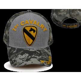 1st CAVALRY INFANTRY DIVISION MESH CAP ARMY MILITARY GRAY CAMOUFLAGE BACK ADJ