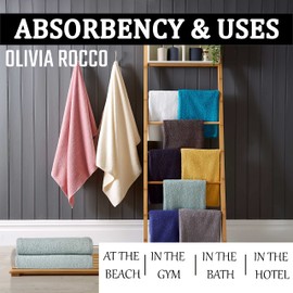 Olivia Rocco Pack Of 2 Bath Sheets Everyday 100% Cotton Multi Purpose Travel Gym Holiday Towels, Duck egg