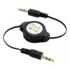 Universal, For Apple Black Retractable 3.5mm 1/8" AUX Auxiliary Cable Cord for Tablet Phone